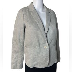 FRNCH Metallic Padded Blazer Silver Size XS